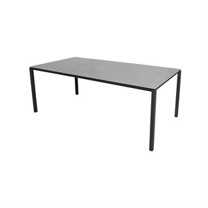 Cane-line - Havebord - Pure 200 x 100 cm. - Rustfrit stålstel i lavagrå. Keramisk bordplade i basalt grå. 
